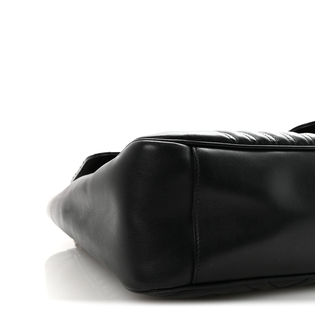 Calfskin Matelasse Large GG Marmont Shoulder Bag Black