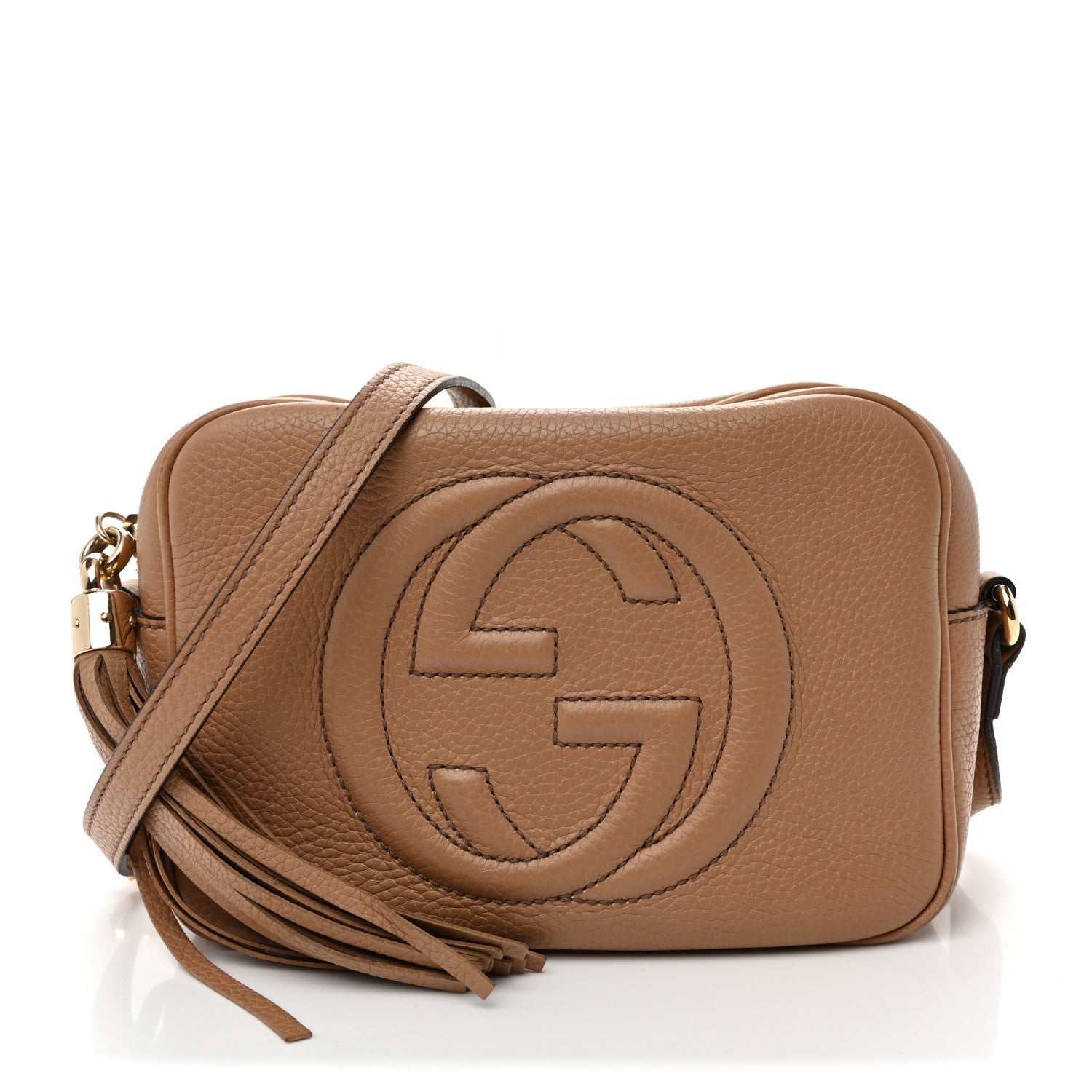 Pebbled Calfskin Small Soho Disco Bag Camelia