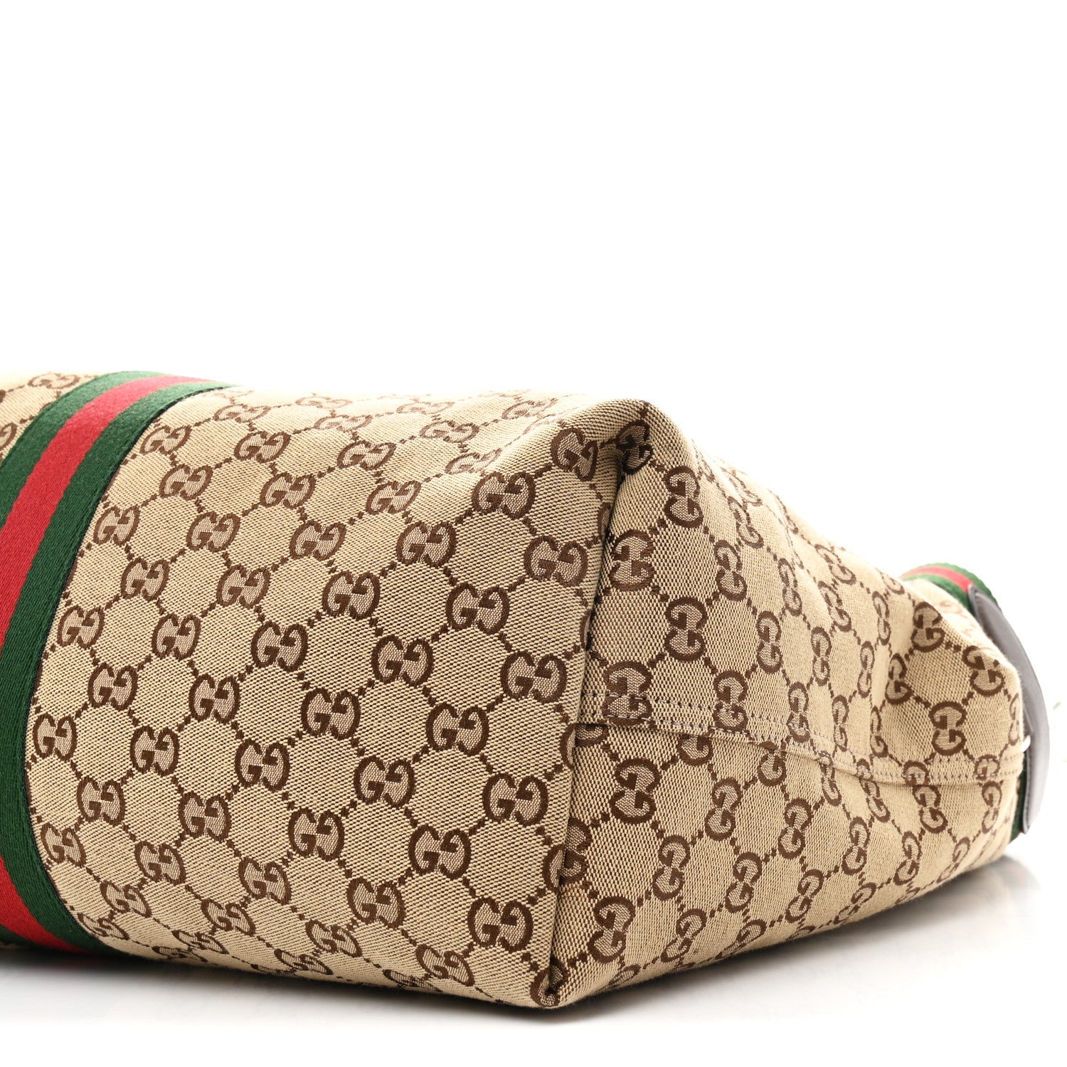 GG Monogram Web Large Giglio Tote Beige Brown