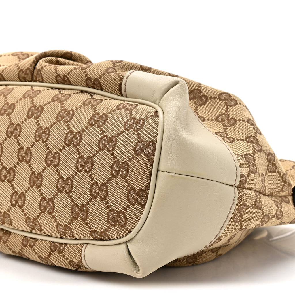 Monogram Margaux Calfskin Medium Sukey Top Handle Bag Beige Ebony Mystic White