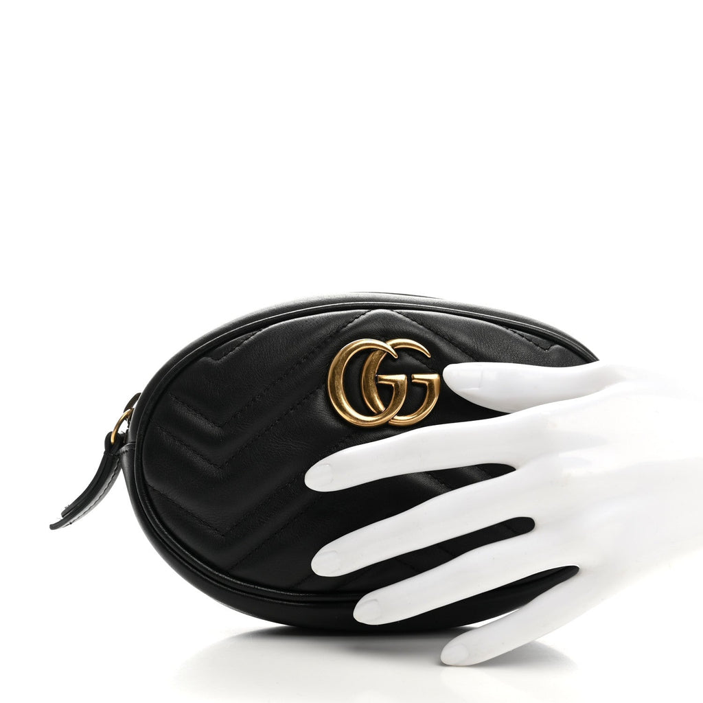 Calfskin Matelasse GG Marmont Belt Bag 95 38 Black