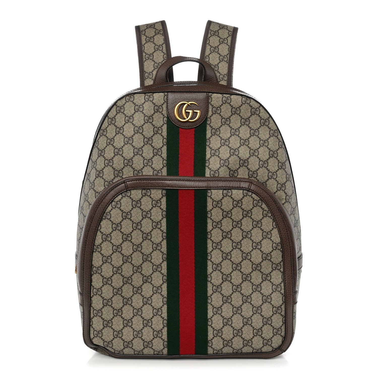 GG Supreme Monogram Medium Ophidia Day Backpack Brown