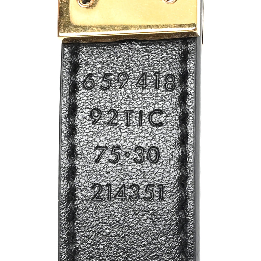 Calfskin GG Supreme Monogram Double G Reversible 20mm Belt 75 30 Beige Ebony Black