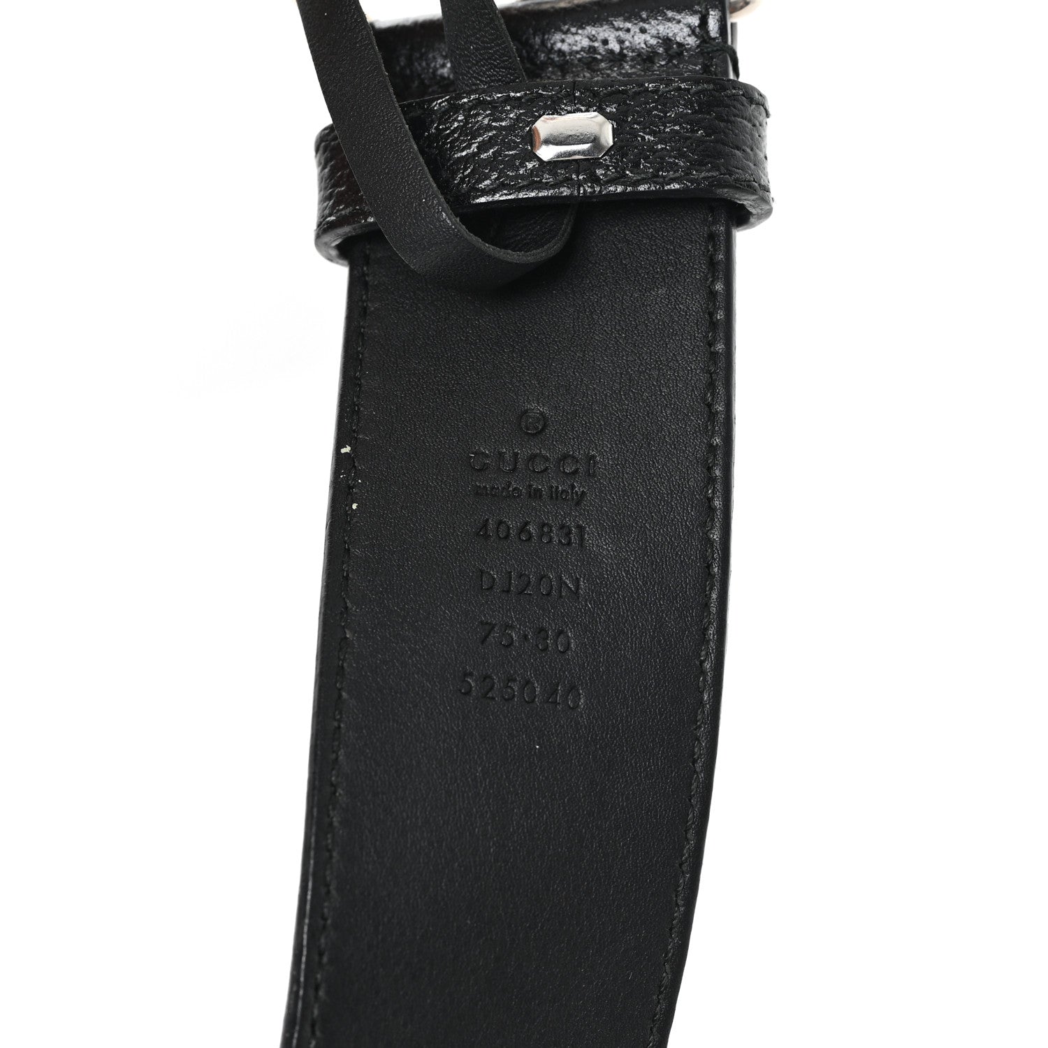 Textured Dollar Calfskin Nickel Double G 40mm Belt 75 30 Black