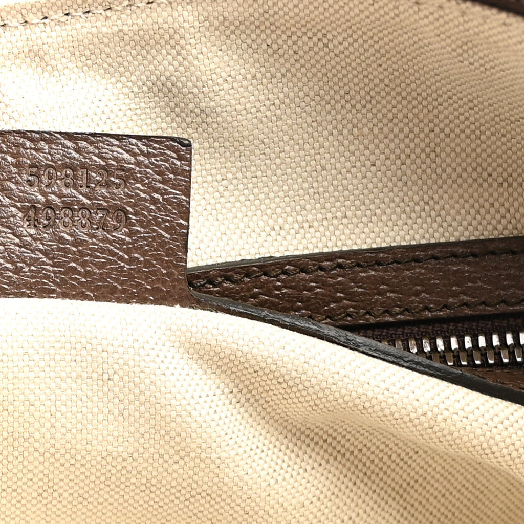 GG Supreme Monogram Web Small Ophidia Half Moon Hobo Brown