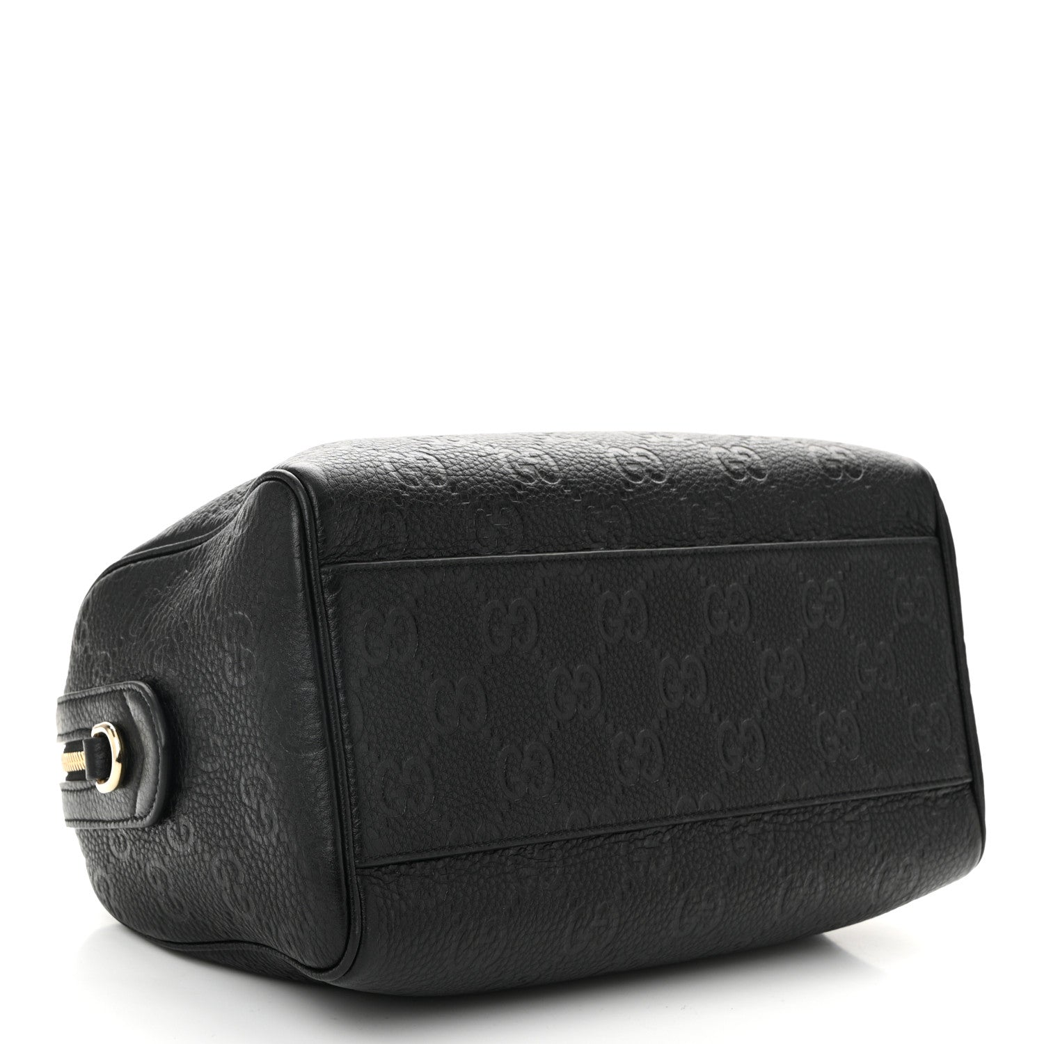 Calfskin GG Emblem Small Top Handle Bag Black