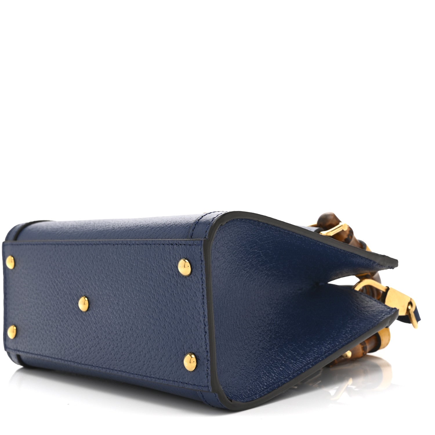 Textured Dollar Calfskin Web Mini Diana Tote Bag Royal Crop