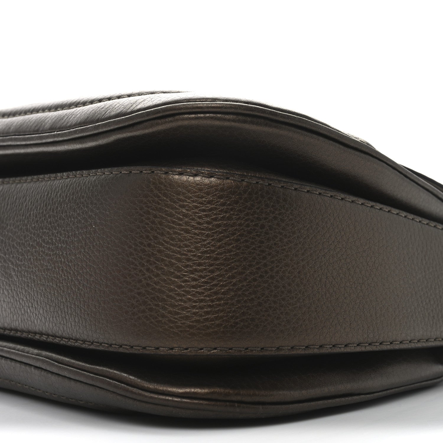 Metallic Calfskin Medium New Bamboo Top Handle Bag Bronze