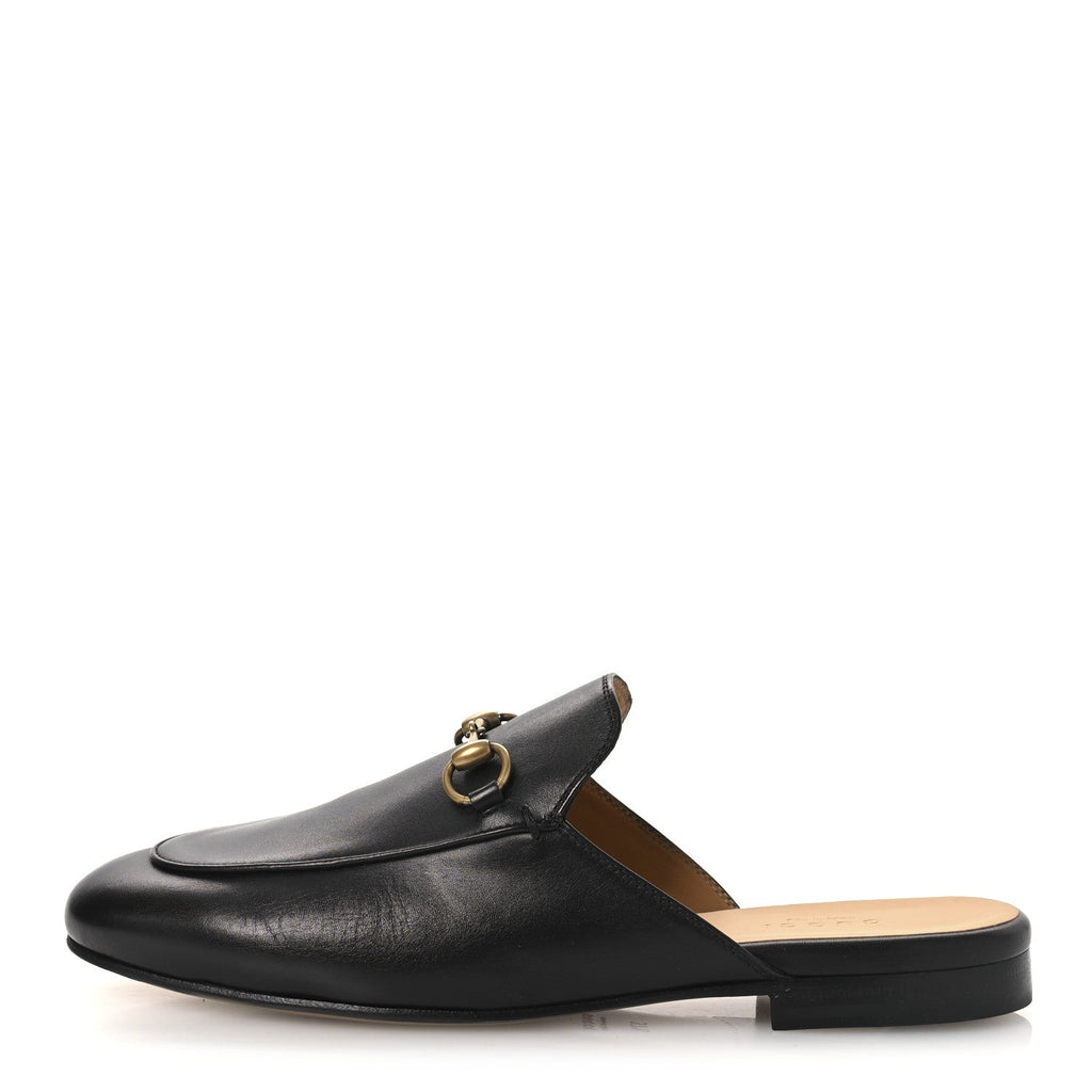Calfskin Womens Princetown Slippers 37.5 Black