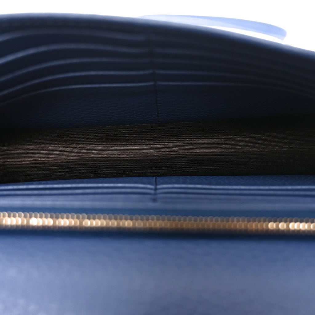 Dollar Calfskin Interlocking G Chain Wallet Caspian