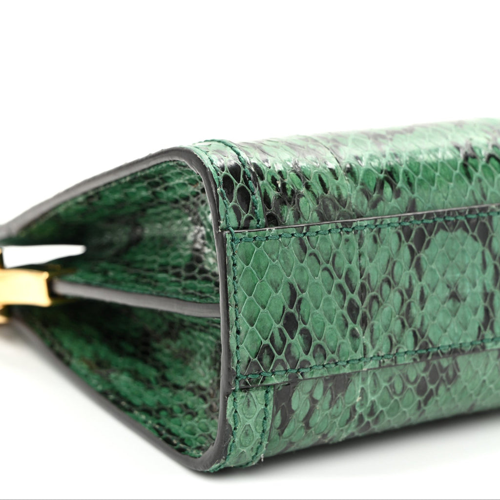 Snakeskin GG Small Ophidia Chain Shoulder Bag Green