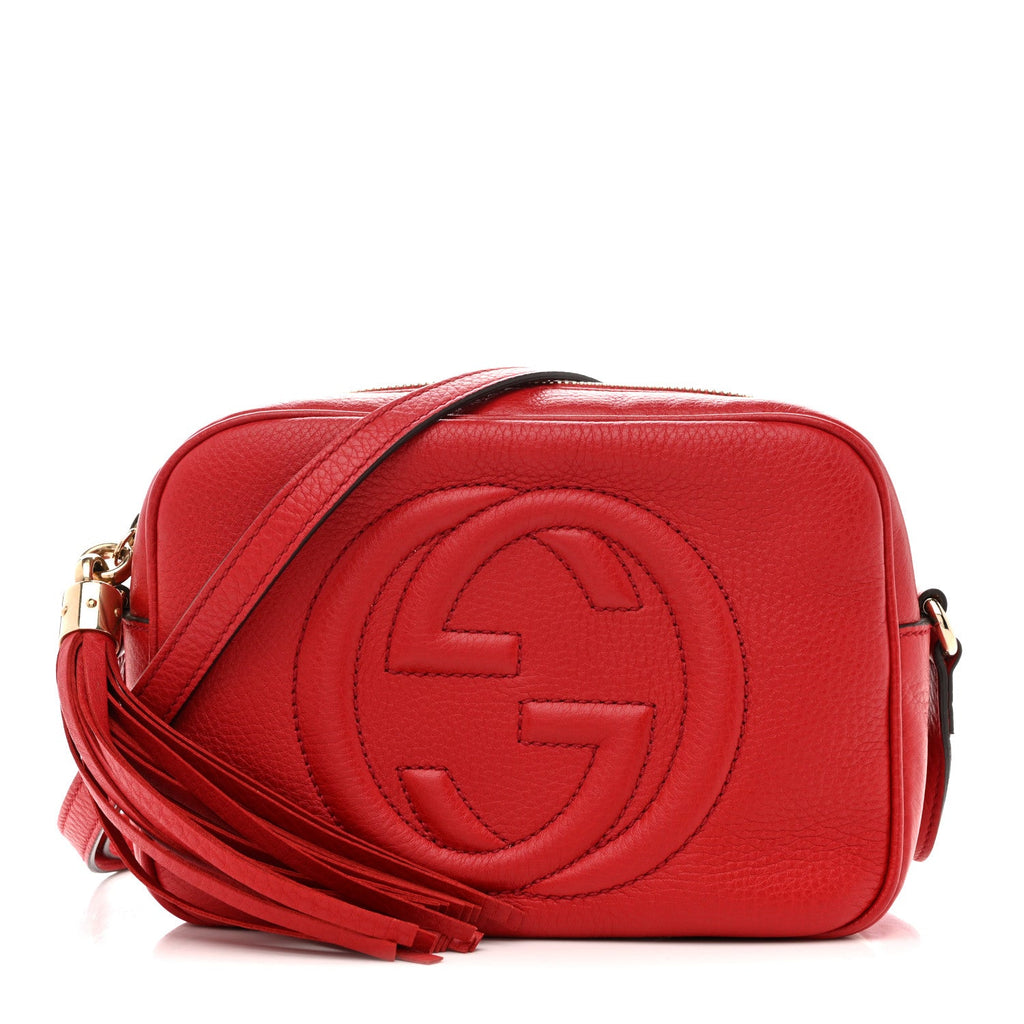 Pebbled Calfskin Small Soho Disco Bag Vibrant Red