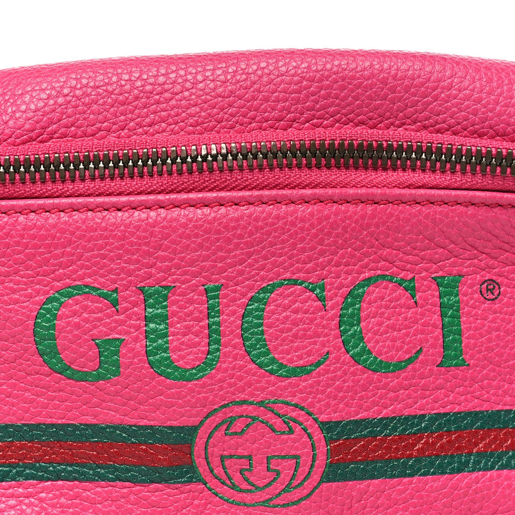 Grained Calfskin Small Logo Belt Bag Box Pink Green
