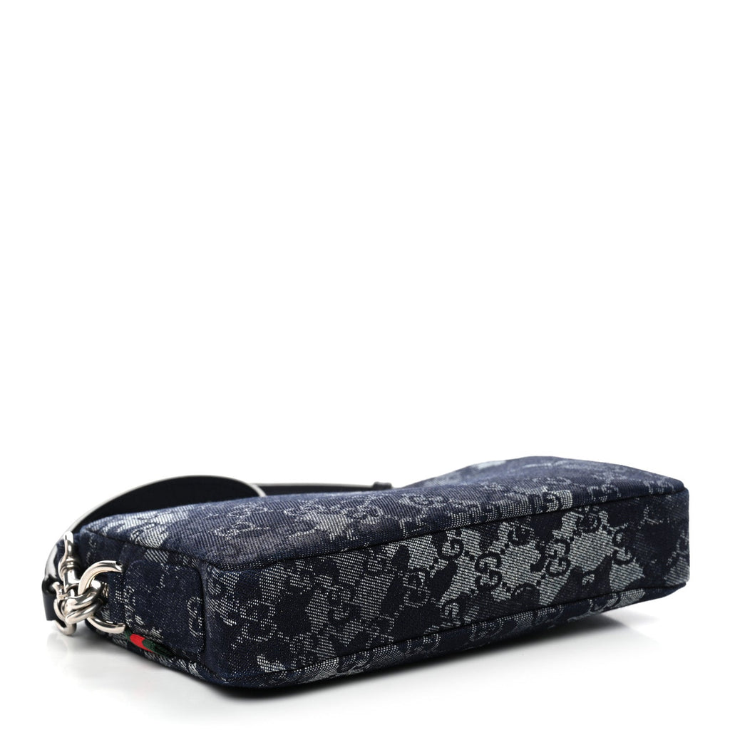 Denim GG Monogram Camouflage Small Crossbody Bag Blue
