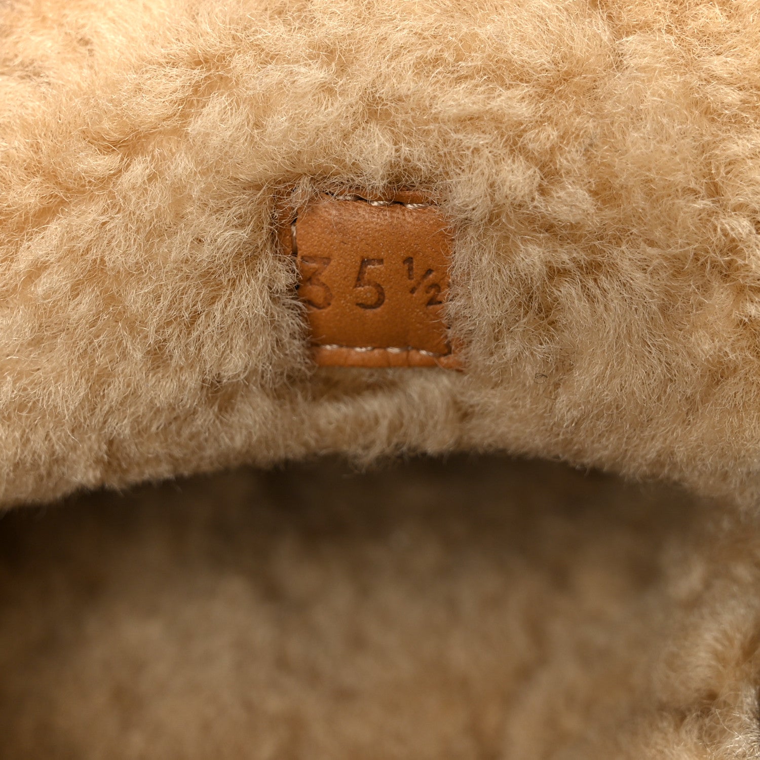 Covered Wool GG Monogram Womens Fria Horsebit Loafers 35.5 Beige Ebony Black Butterscotch
