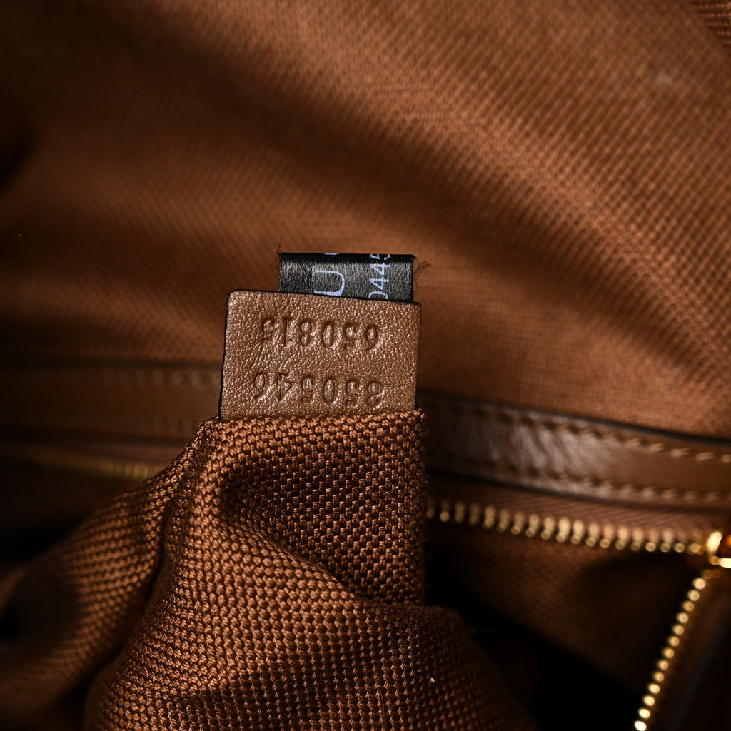 Suede Monogram Large Beatrix Tote Brown
