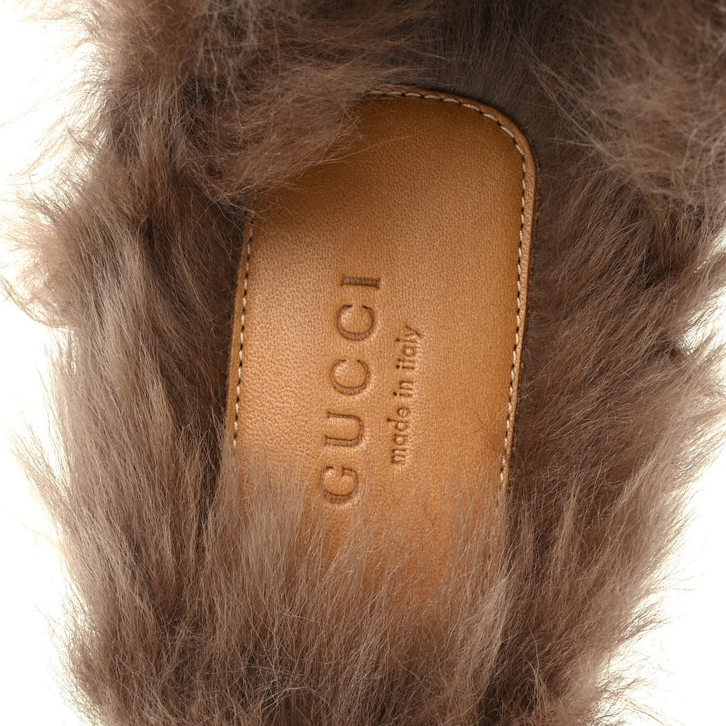 Calfskin Fur Womens Princetown Slippers 42 Black