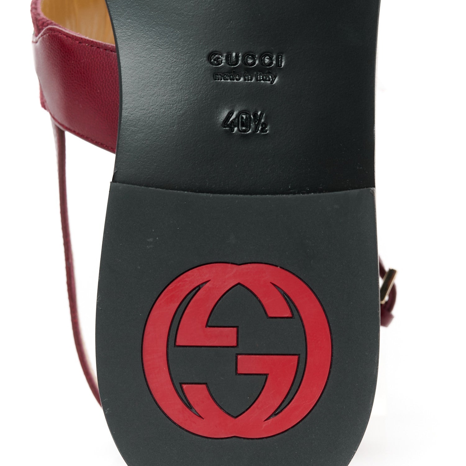 New Canvas GG Malaga Kid Web Interlocking G Womens Thong Sandals 40.5 Rosso Ancora