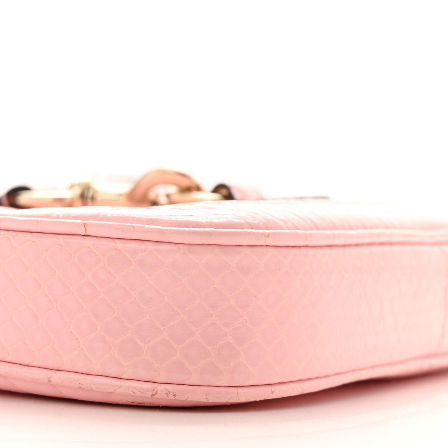 Snakeskin Mini Jackie Notte Bag Pink