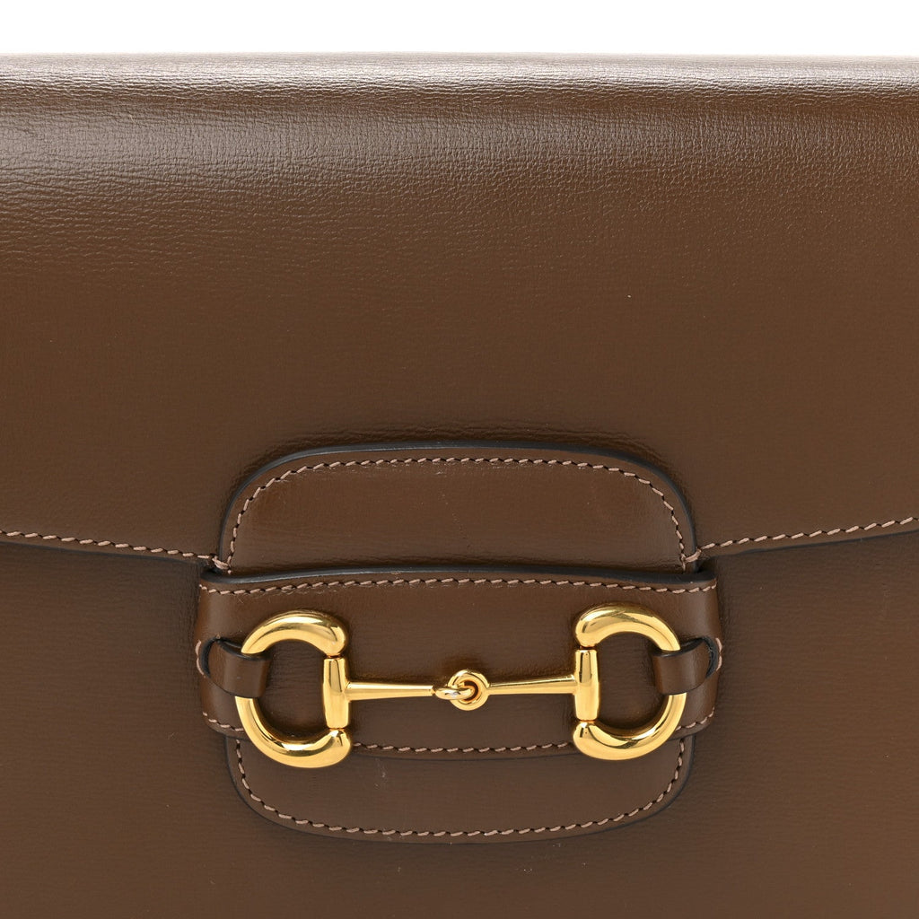 Azalea Calfskin Horsebit 1955 Shoulder Bag Brown Sugar