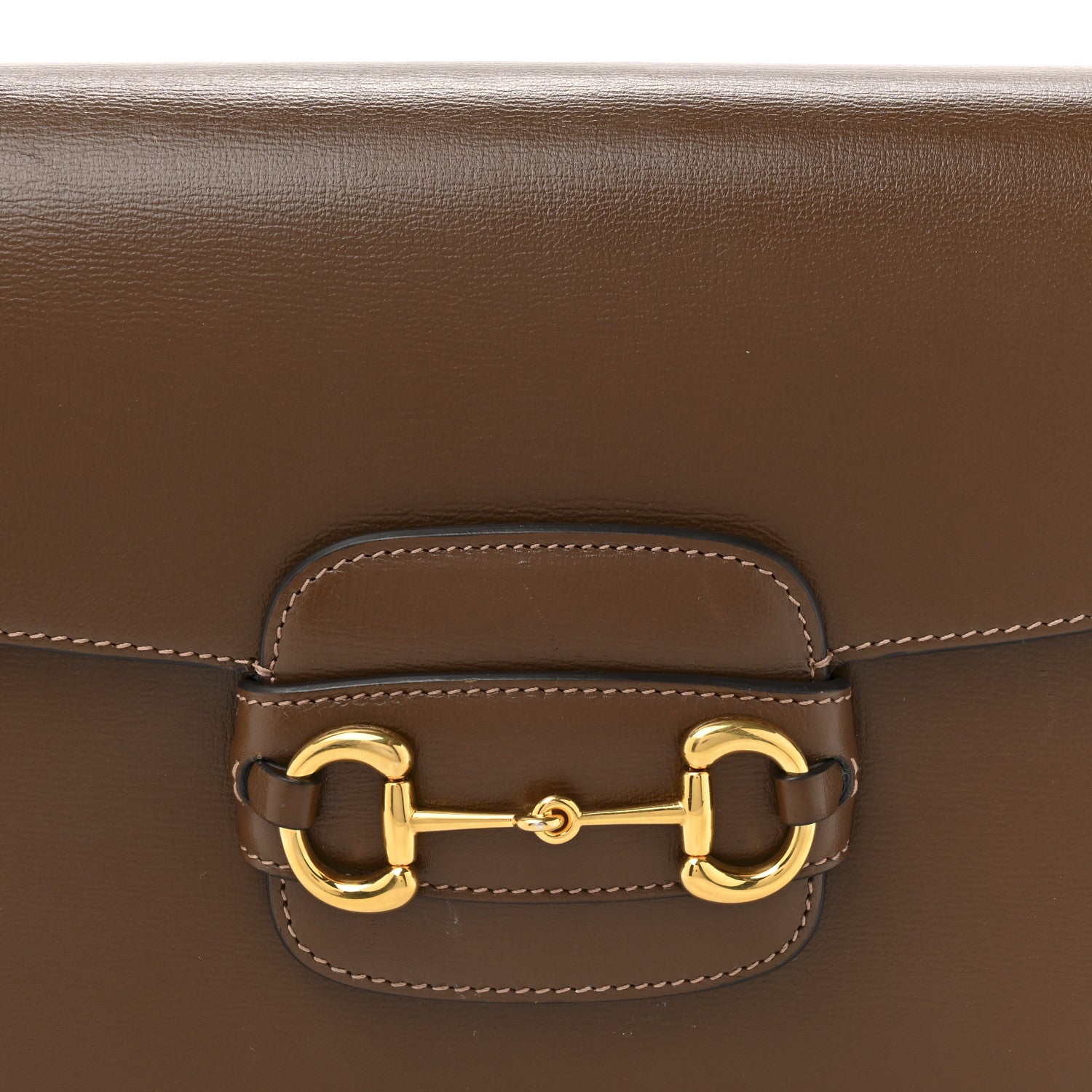 Azalea Calfskin Horsebit 1955 Shoulder Bag Brown Sugar