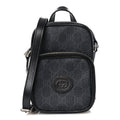 GG Supreme Monogram Azalea Calfskin Mini Retro Interlocking G Bag Black