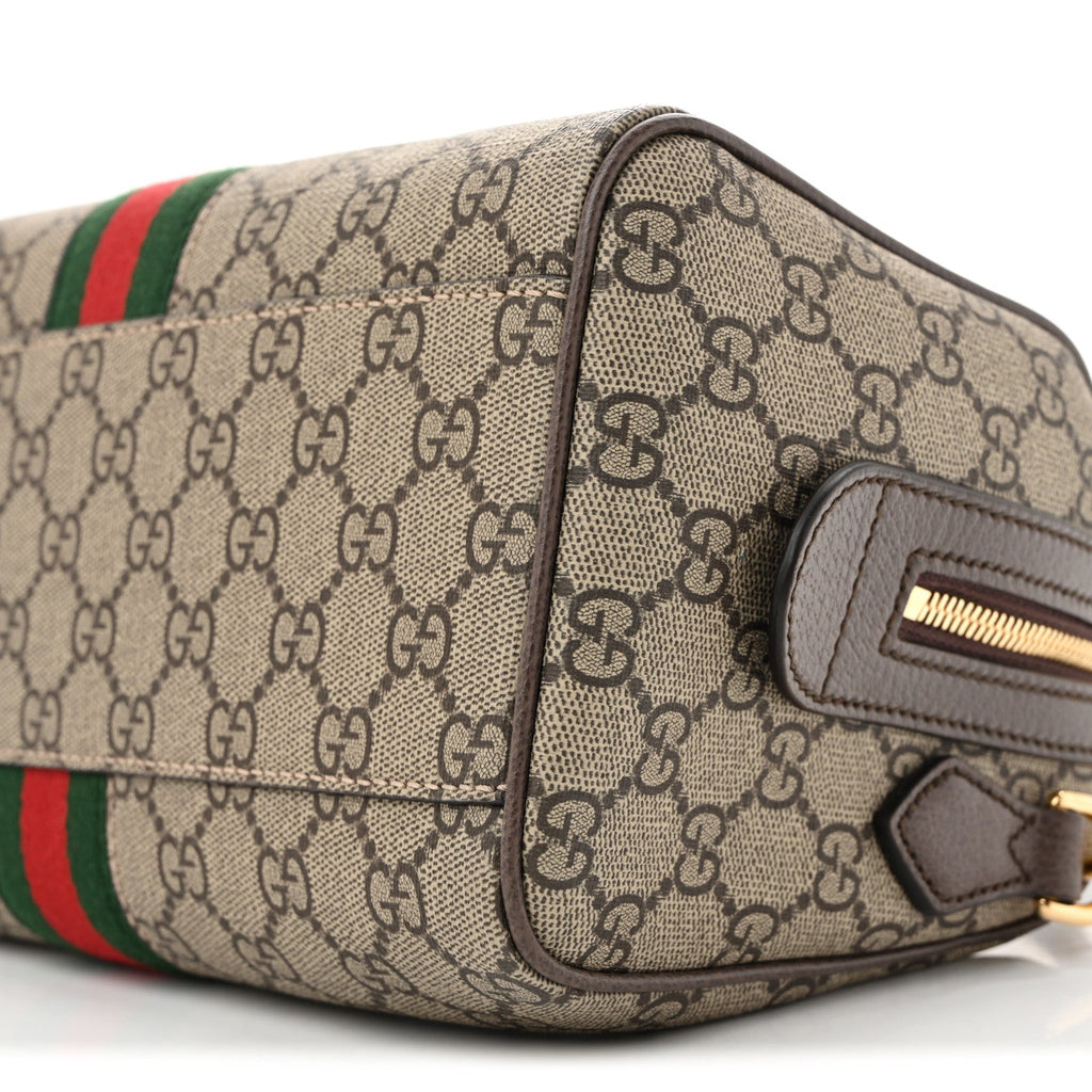 GG Supreme Monogram Web Small Ophidia Top Handle Bag  Beige Ebony