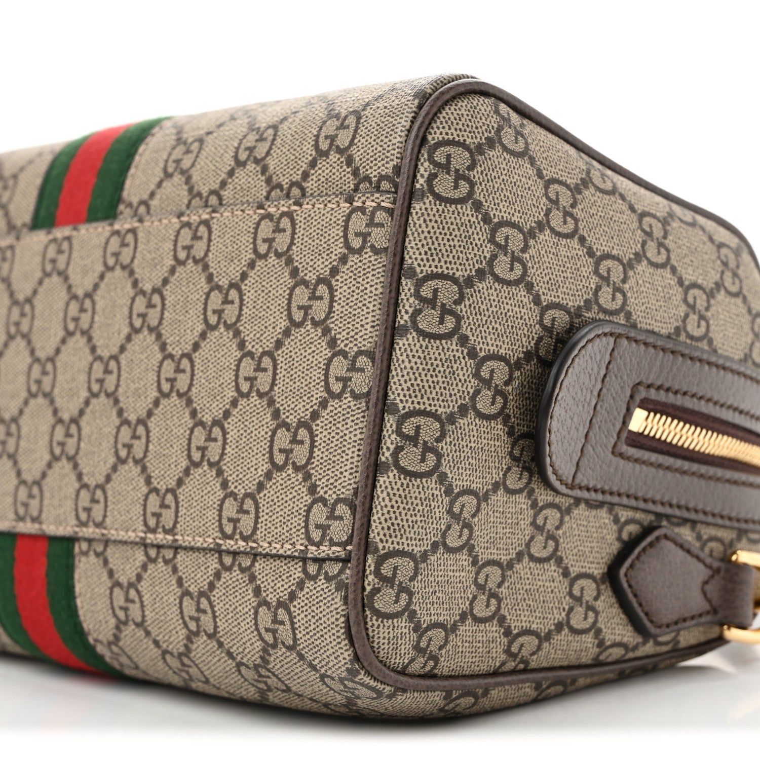 GG Supreme Monogram Web Small Ophidia Top Handle Bag  Beige Ebony