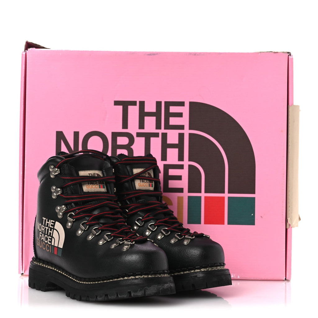 X THE NORTH FACE Calfskin Womens Hiking Ankle Boots 37.5 Black