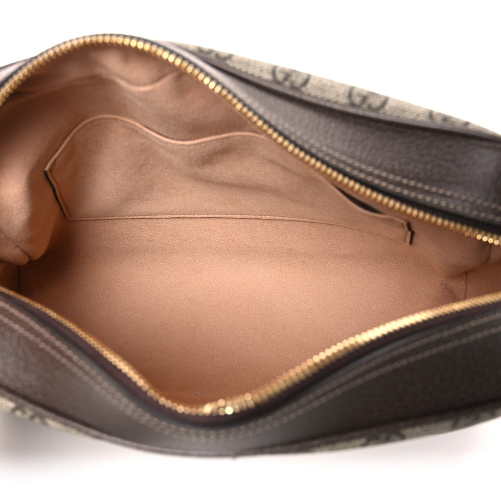 GG Supreme Monogram Web Small Ophidia Shoulder Bag Brown