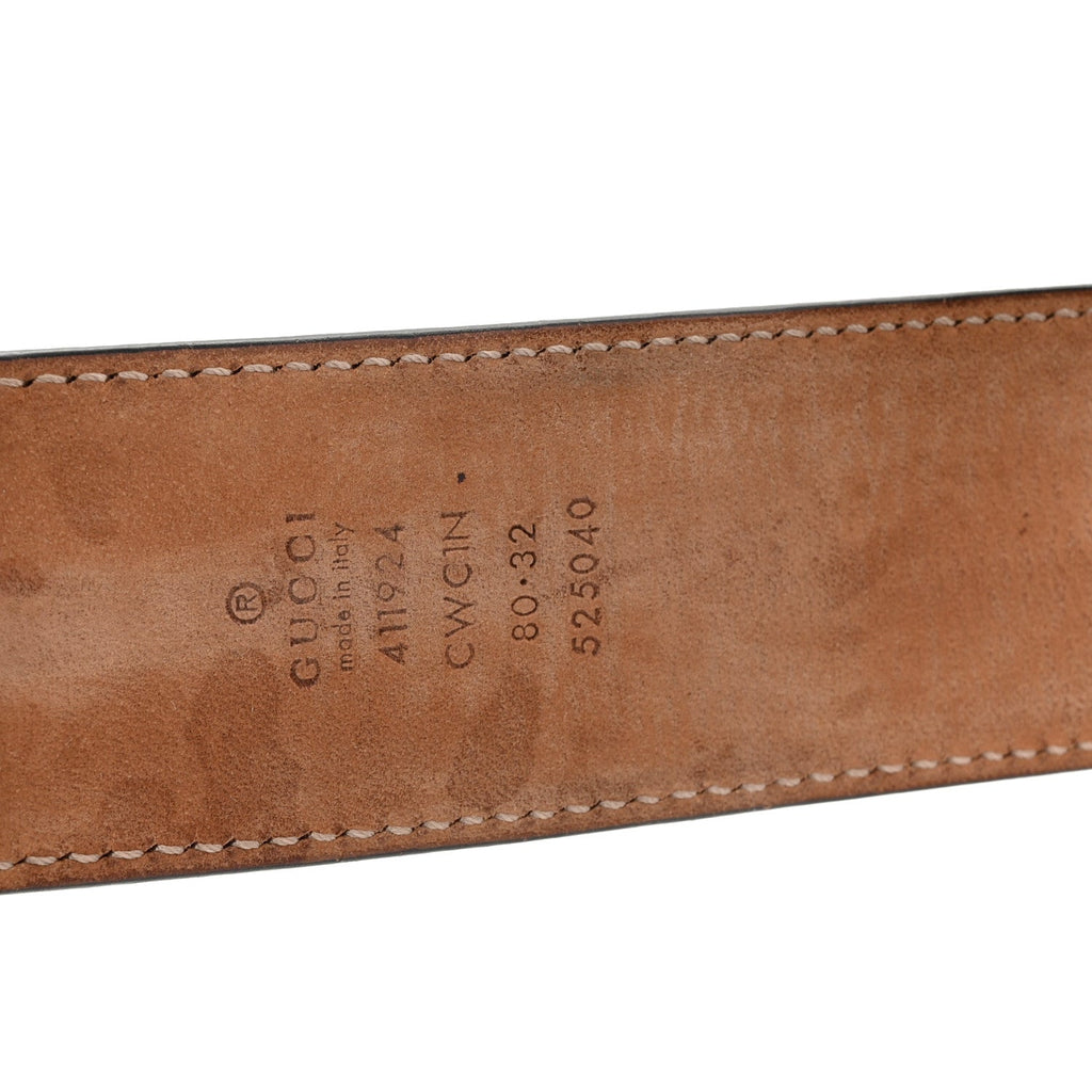 Guccissima Signature Interlocking G 40mm Belt 80 32 Black