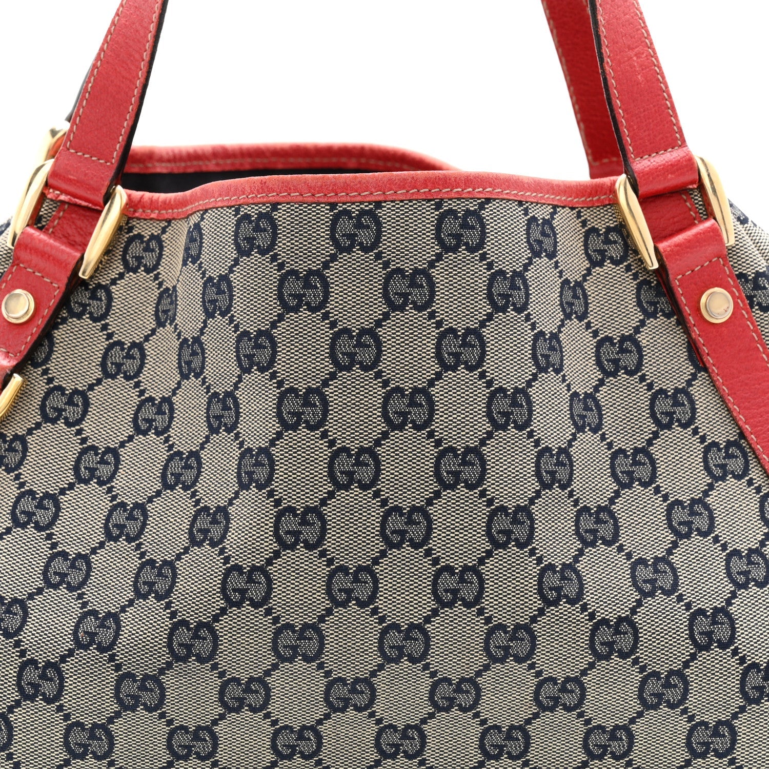 Monogram Medium Abbey Shoulder Bag Navy Red