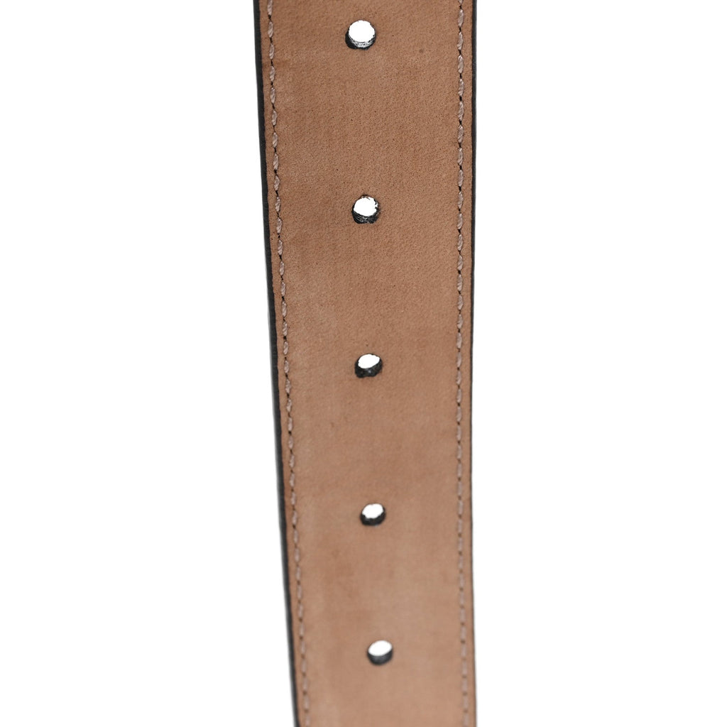 Calfskin Crystal Interlocking G Belt 80 32 Black