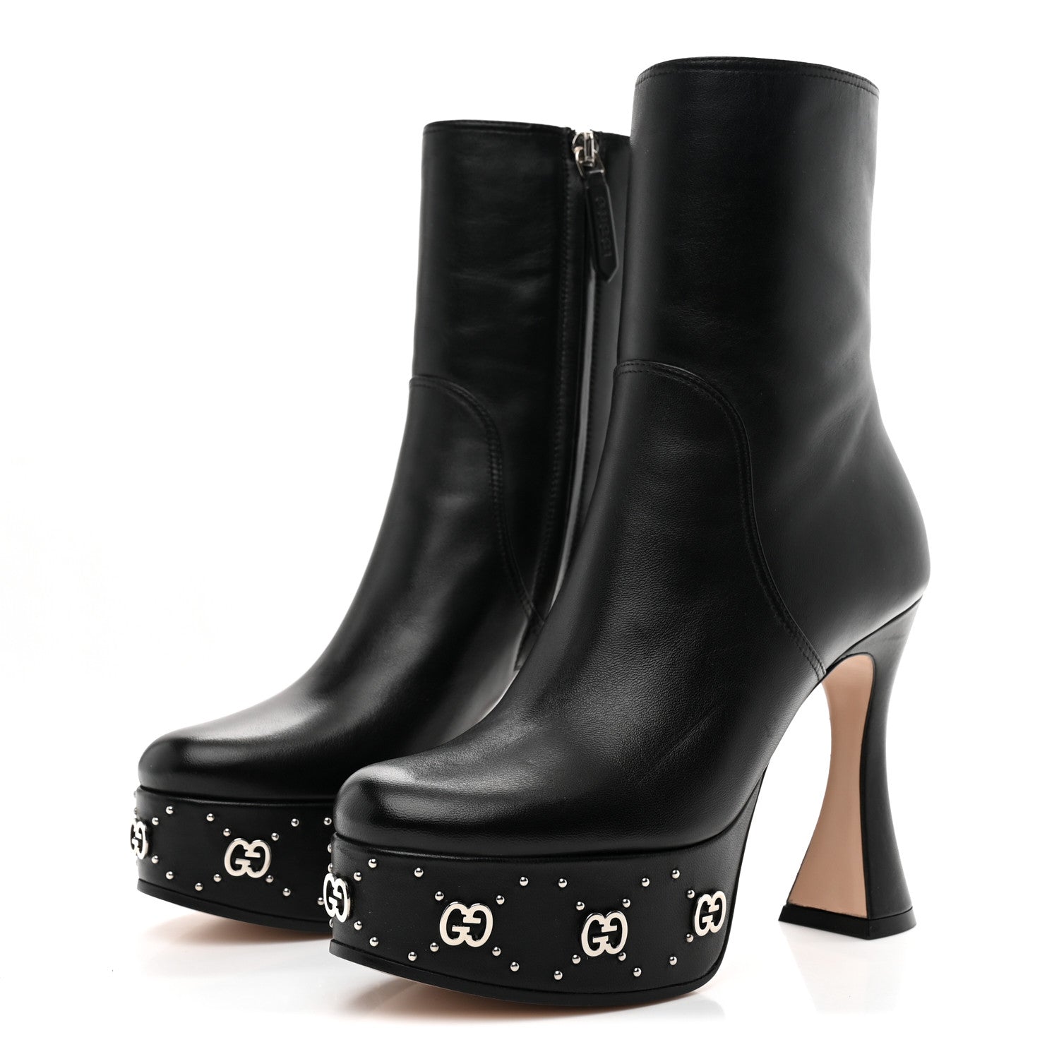 Nappa Platform Charlotte Ankle Boots 36 Black