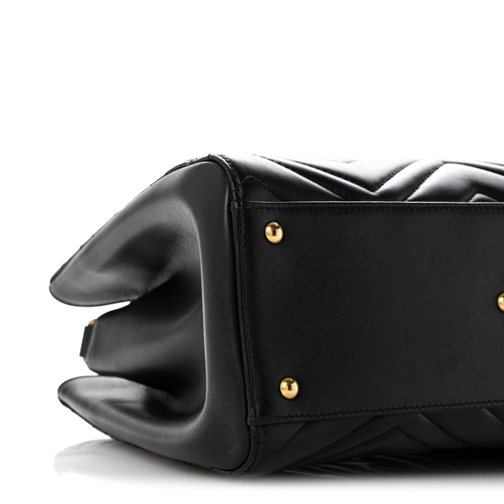 Calfskin Matelasse Small GG Marmont Tote Black