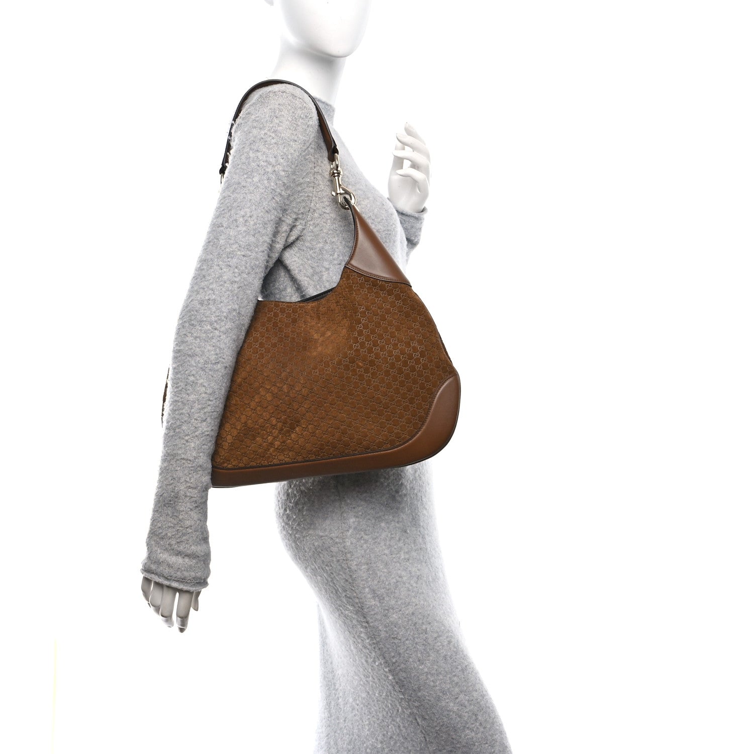 Suede Micro GG Medium B Shoulder Bag Brown