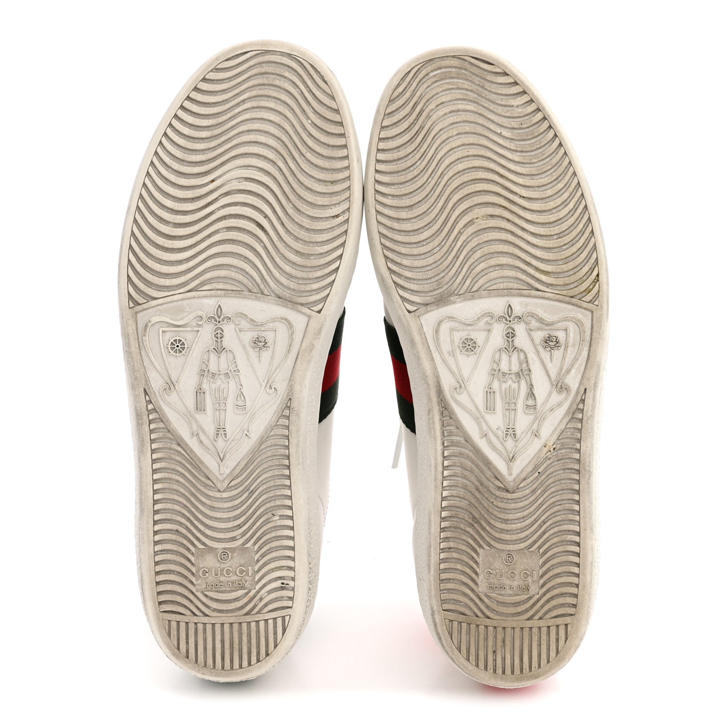 Calfskin Ayers Bee Embroidered Womens Ace Sneakers 37 White Green