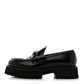 Cordovan Lux Womens Horsebit 45mm Platform Loafers 39.5 Black