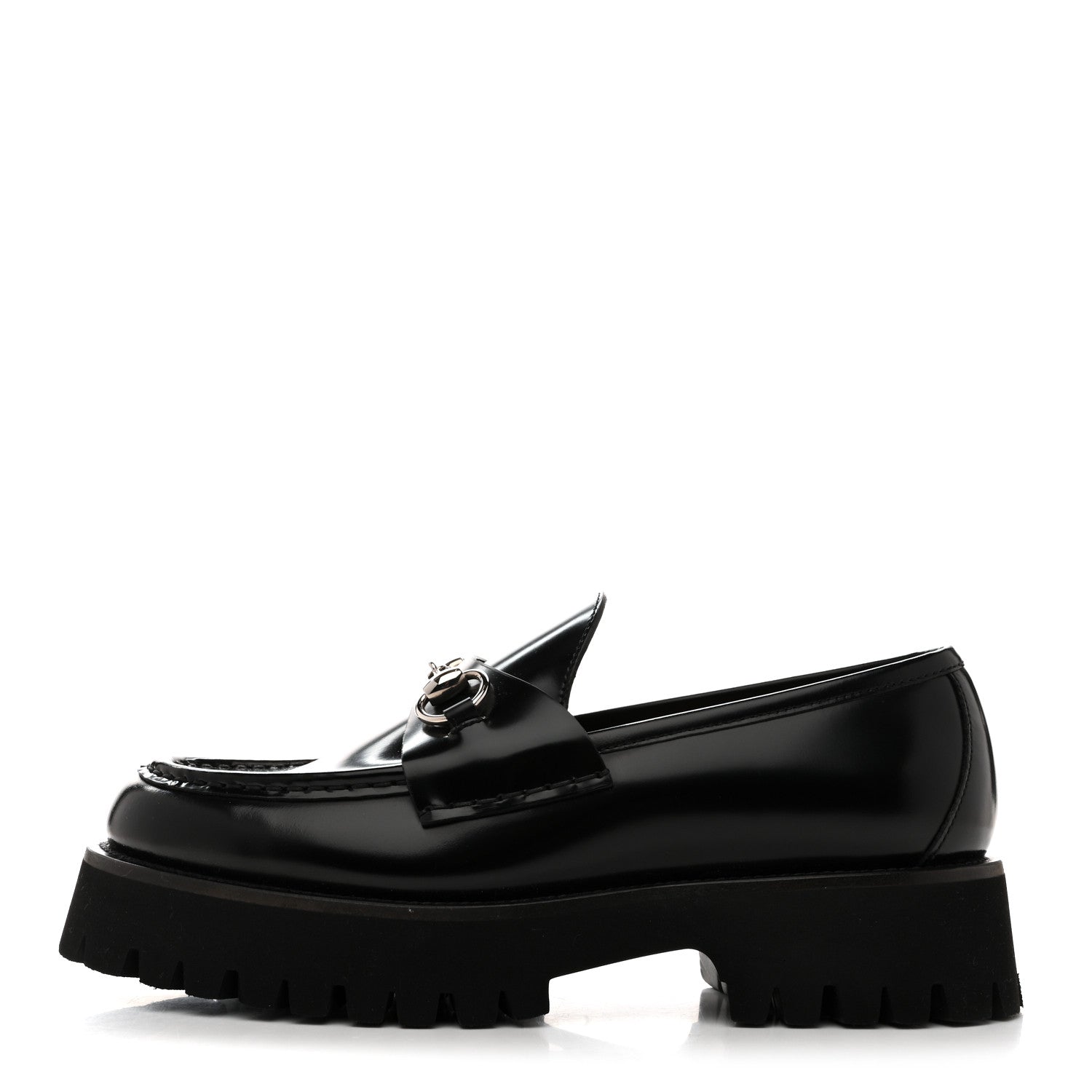 Cordovan Lux Womens Horsebit 45mm Platform Loafers 39.5 Black