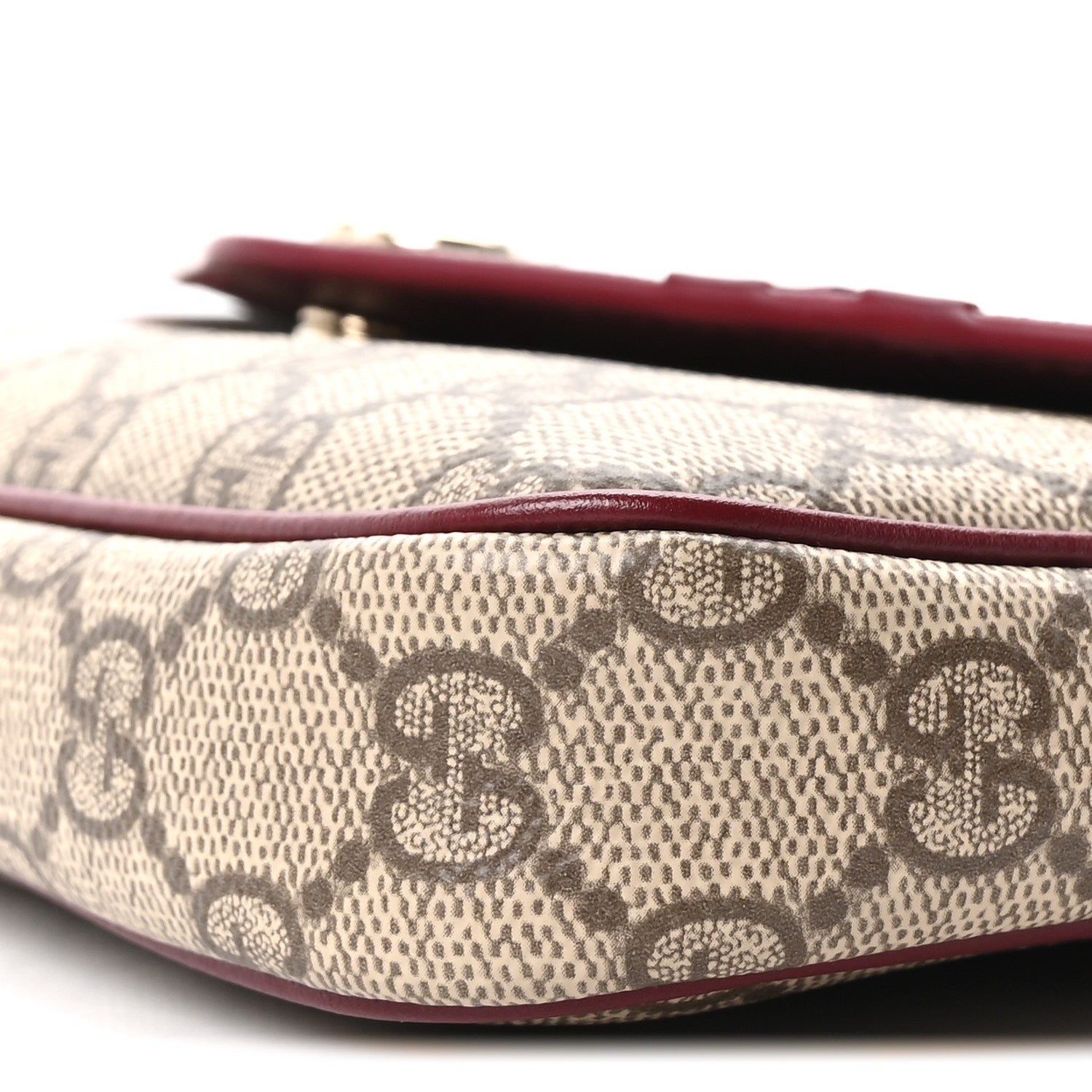 GG Supreme Monogram Cat Print Mini Shoulder Bag Beige Ebony Rosso Ancora