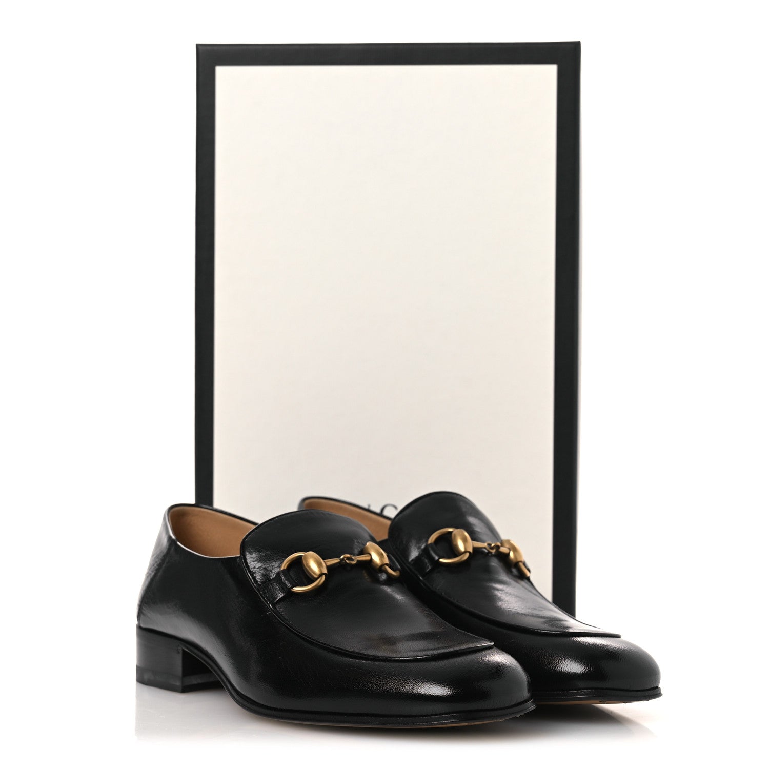 Goatskin Womens Horsebit Mid-Heel Loafers 36 Black