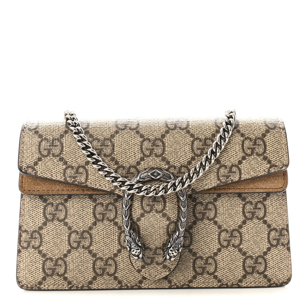 GG Supreme Monogram Super Mini Dionysus Shoulder Bag Taupe