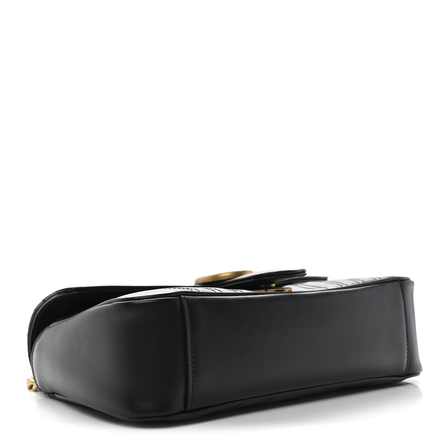 Calfskin Matelasse Small GG Marmont Shoulder Bag Black