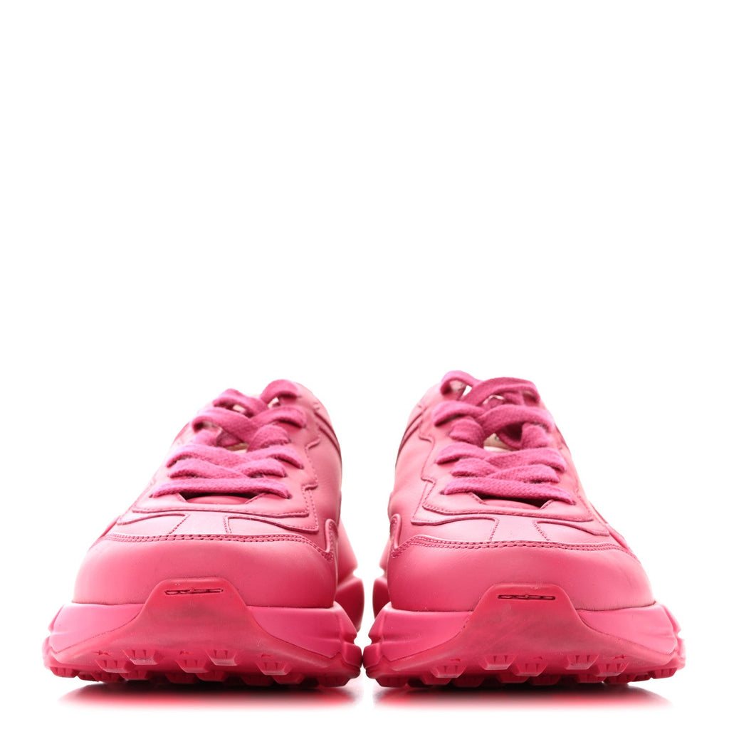 Calfskin Logo Womens Rhyton Sneakers 35 Box Pink