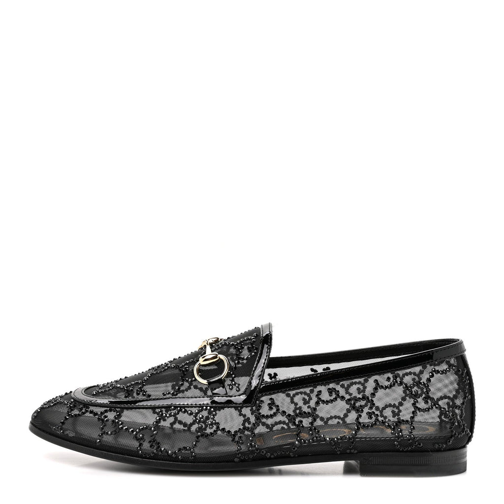 Tela Retino Kid Scamosciato Crystal GG Monogram Jordaan Loafer 35.5 Black