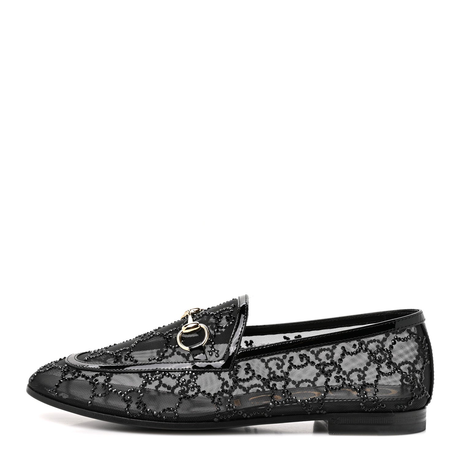Tela Retino Kid Scamosciato Crystal GG Monogram Jordaan Loafer 35.5 Black