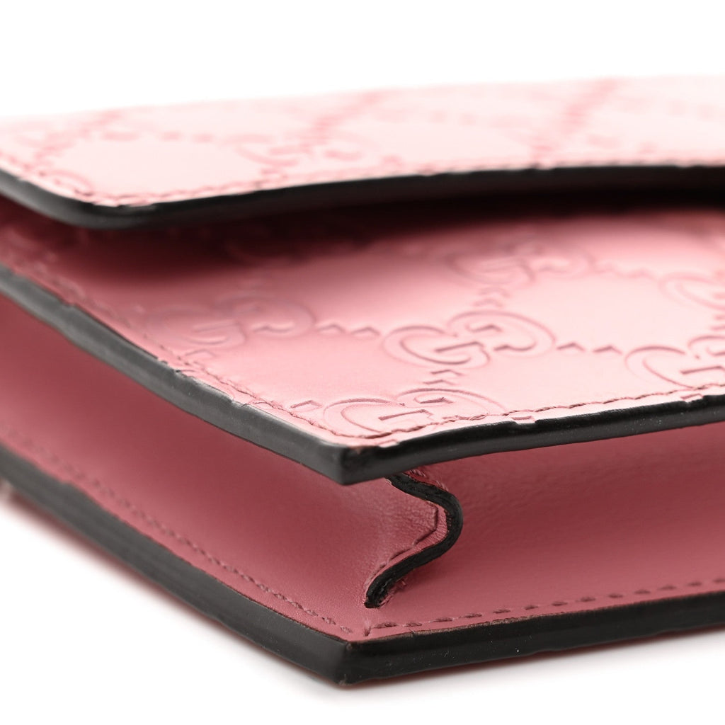 Guccissima Icon Chain Wallet Carmine Rose