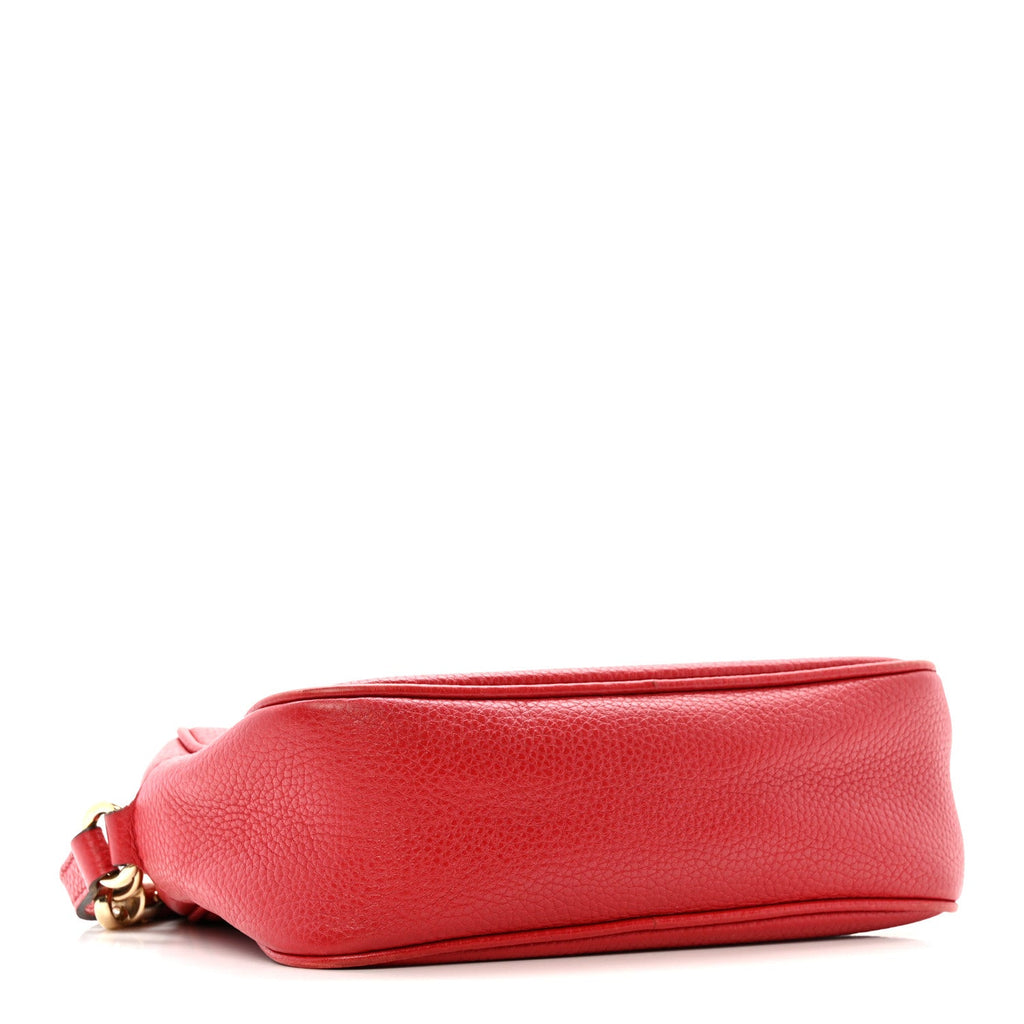 Pebbled Calfskin Small Soho Disco Bag Tabasco Red