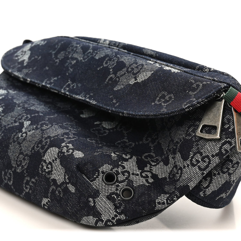 Canvas Monogram Camouflage Belt Bag Black