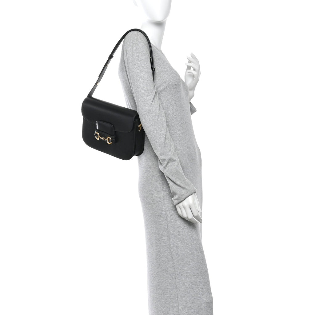 Azalea Calfskin Horsebit 1955 Shoulder Bag Black